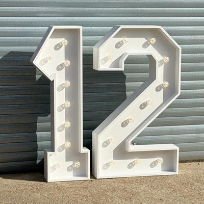 Light Up Number Hire - 12