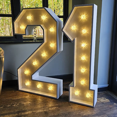 Light Up Number Hire - 21 V2