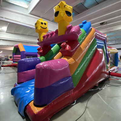 Bouncy Castle Hire - Lego Obstacle - side view